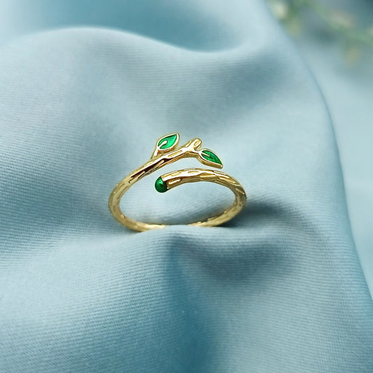 Anillo Brote regulable dorado