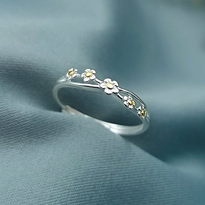 Anillo Flores Cruzadas regulable