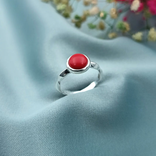 Anillo Entorchado Resina Roja