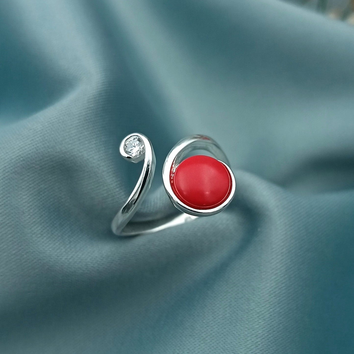 Anillo Espiral Rojo