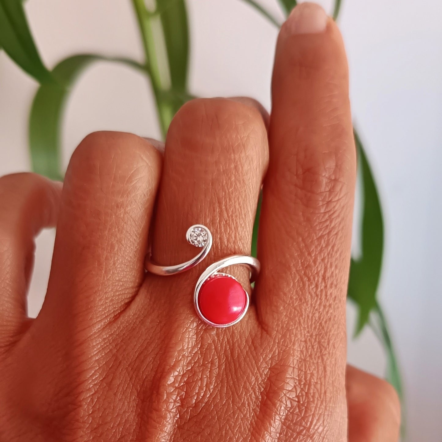 Anillo Espiral Rojo