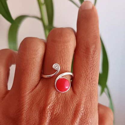 Anillo Espiral Rojo