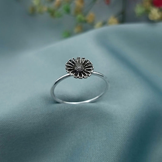 Anillo Girasol Plata quemada