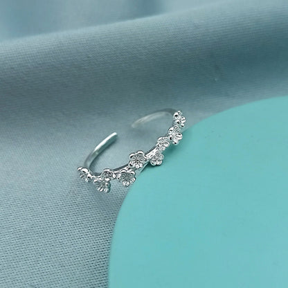 Anillo Cintillo Flores ZigZag Regulable