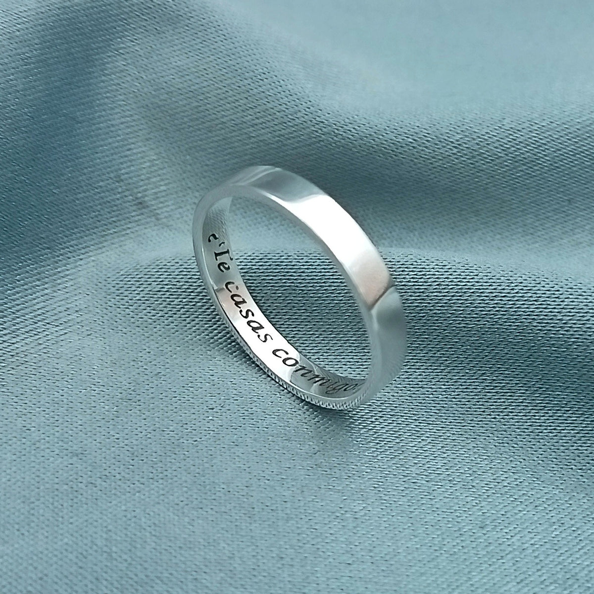 Anillo Sencillo Unisex 3mm con grabado