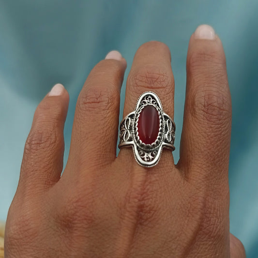 Anillo Boho Rojo