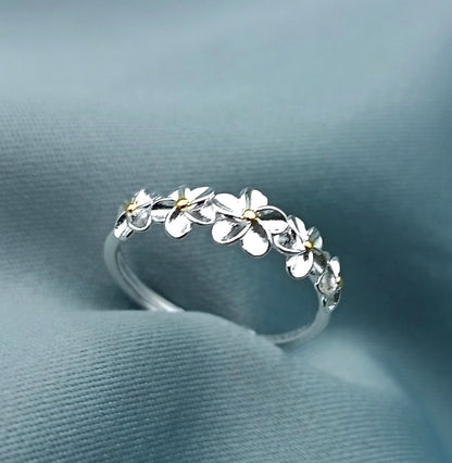 Anillo Cintillo Flores regulable