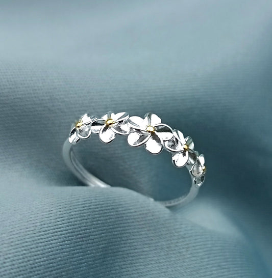 Anillo Cintillo Flores regulable