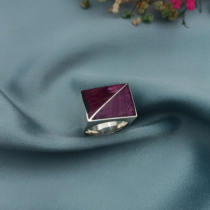 Anillo de Plata y Nácar Morado