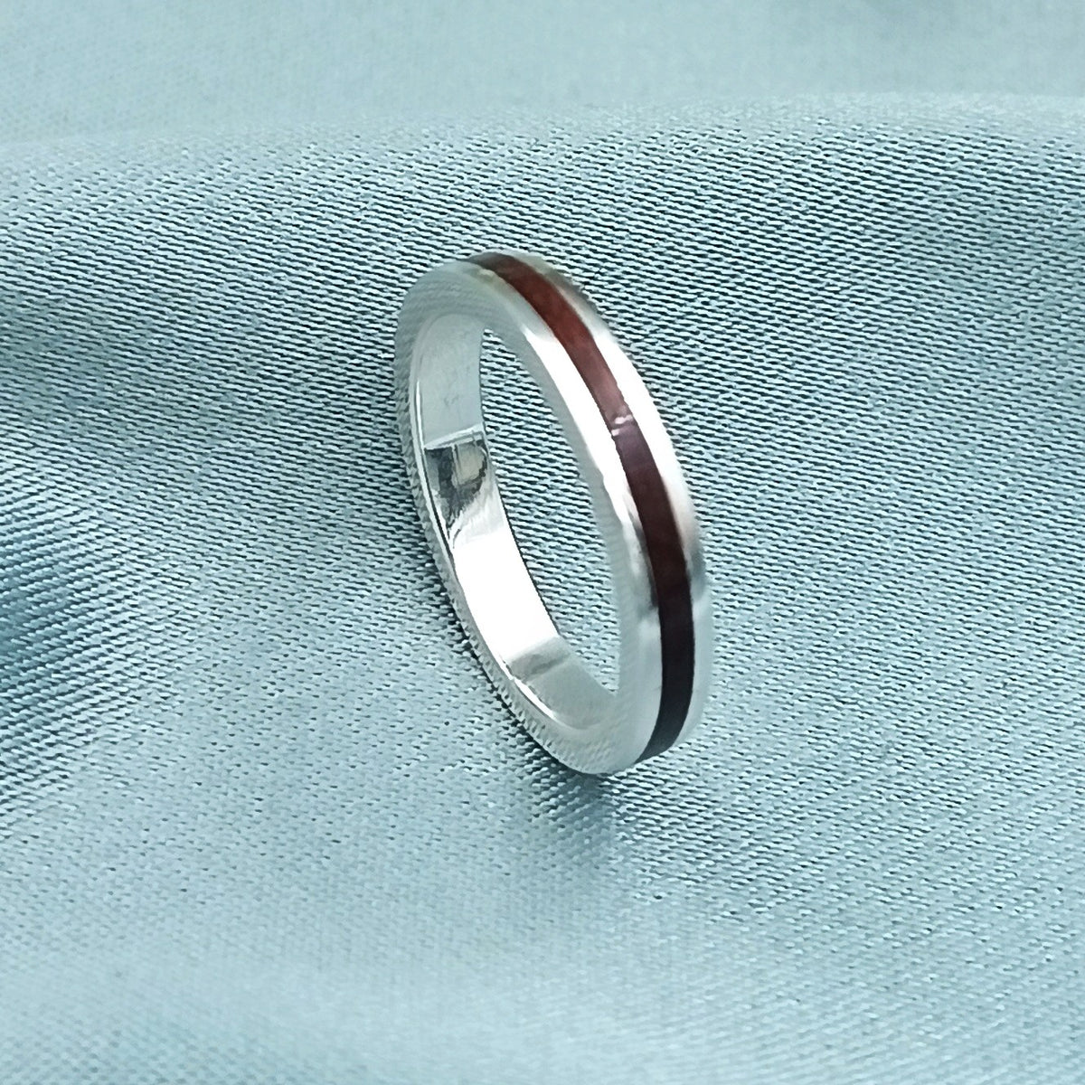 Anillo Personalizado Plata y Madera 3mm