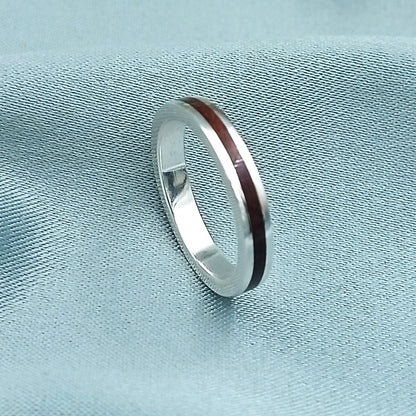 Anillo Personalizado Plata y Madera 3mm