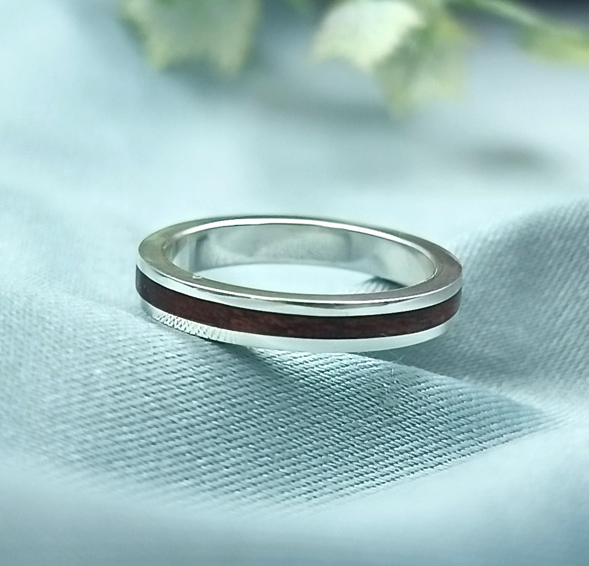 Anillo Personalizado Plata y Madera 3mm