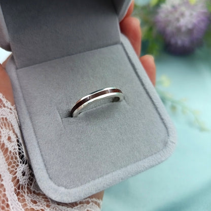 Anillo Personalizado Plata y Madera 3mm