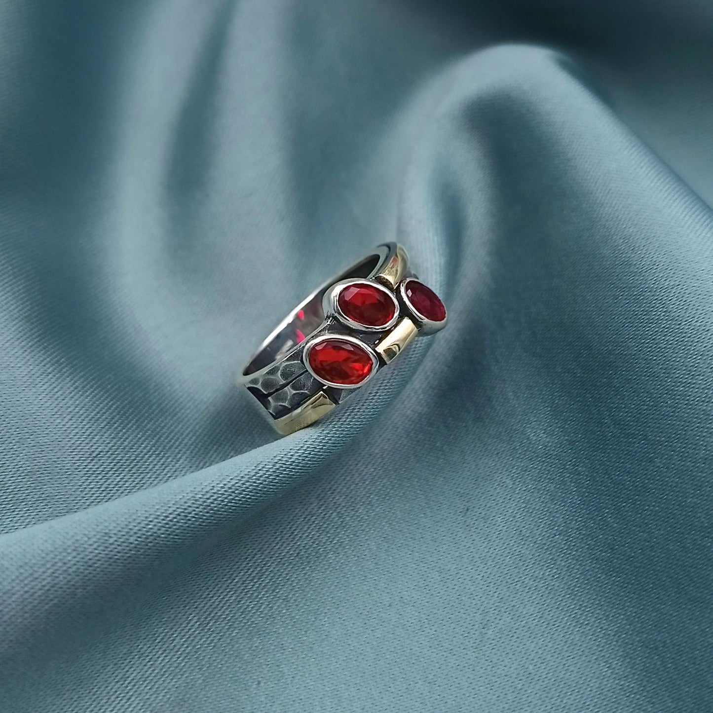 Anillo Plata Quemada  y Oro