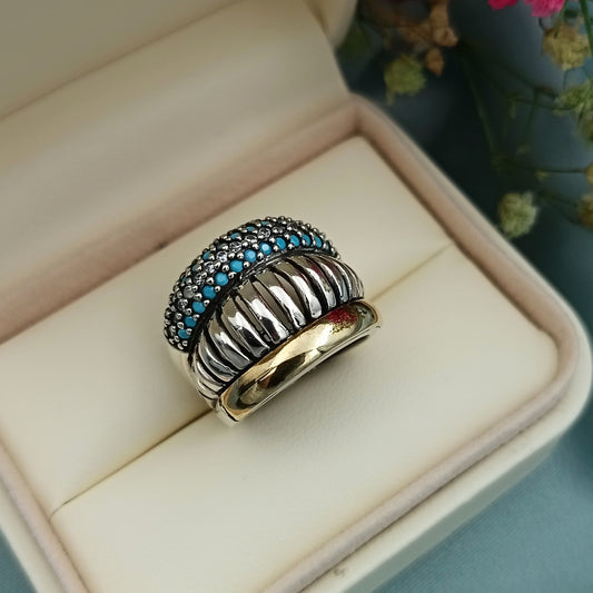 Anillo Bombé Turquesa