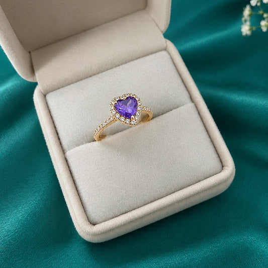 Anillo de compromiso Corazón oro 18k