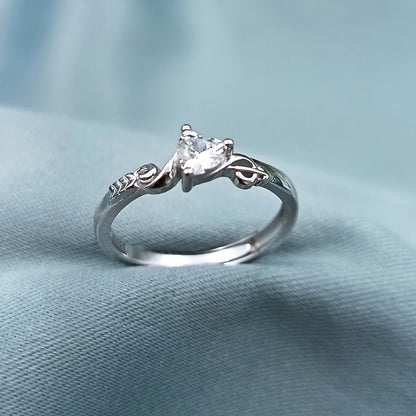 Anillo Promesa piedra corazón regulable