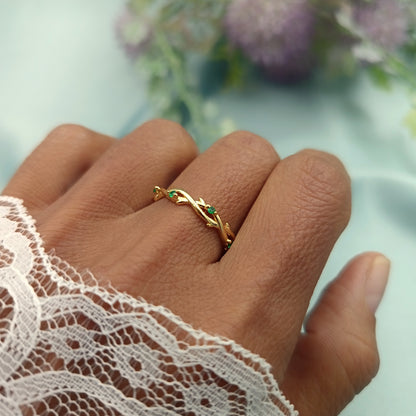 Anillo Eternity Laureles dorado