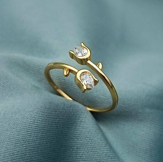 Anillo Tulipanes dorado