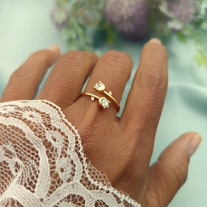 Anillo Tulipanes dorado
