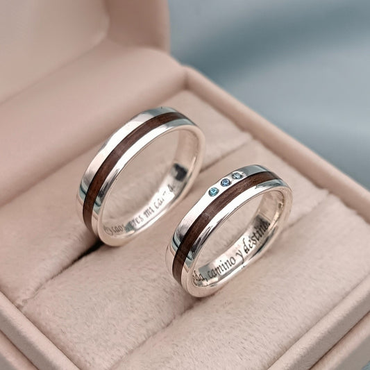 Anillo de matrimonio con madera