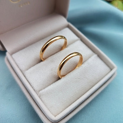 Anillos de matrimonio Classic media caña chapado en Oro