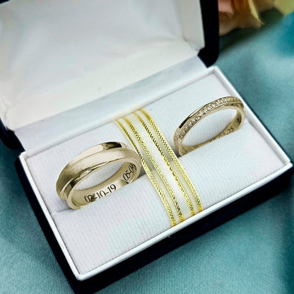 Anillos de Matrimonio Cruzados Plata 925 chapado en Oro