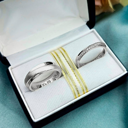 Anillos de Matrimonio Cruzados Plata 925 chapado en Oro