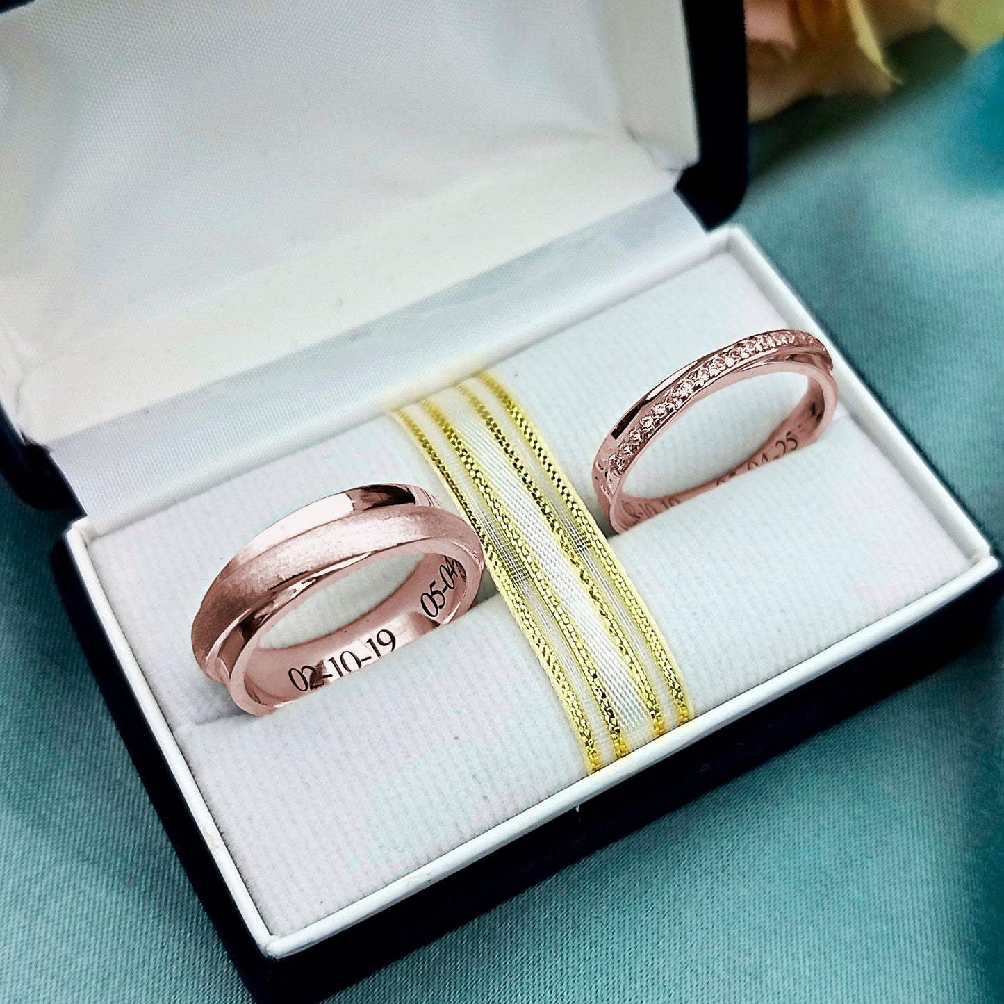 Anillos de Matrimonio Cruzados Plata 925 chapado en Oro