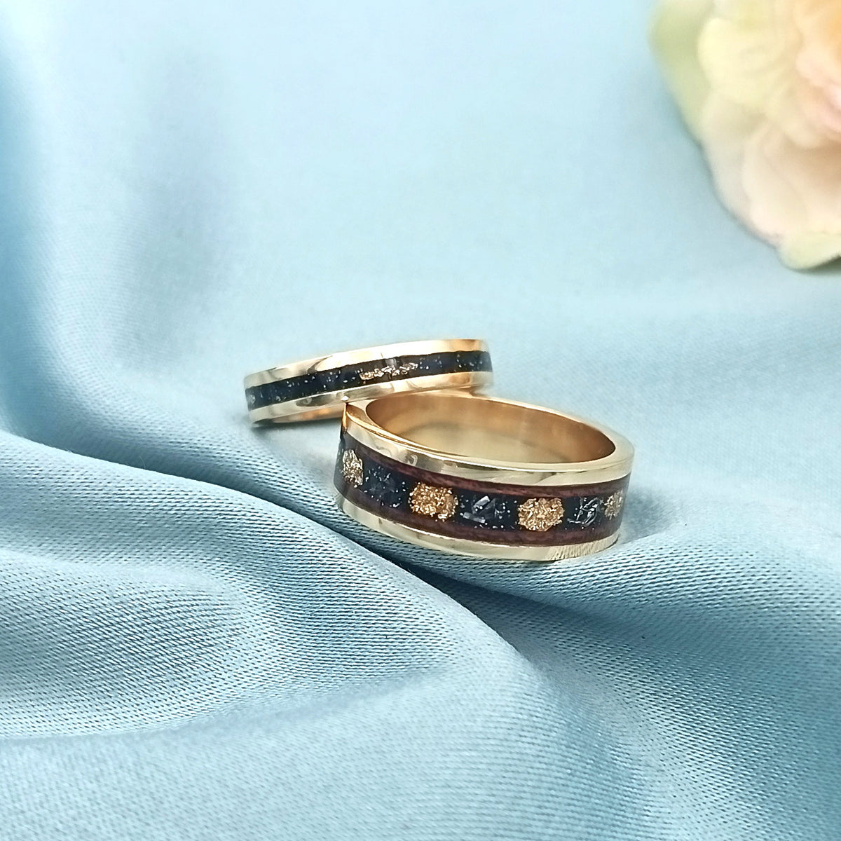 Anillos de Matrimonio Oro Madera Resina