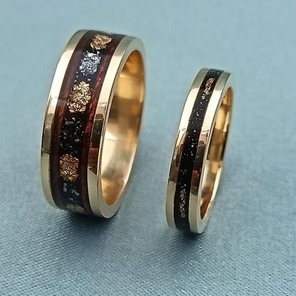 Anillos de Matrimonio Oro Madera Resina