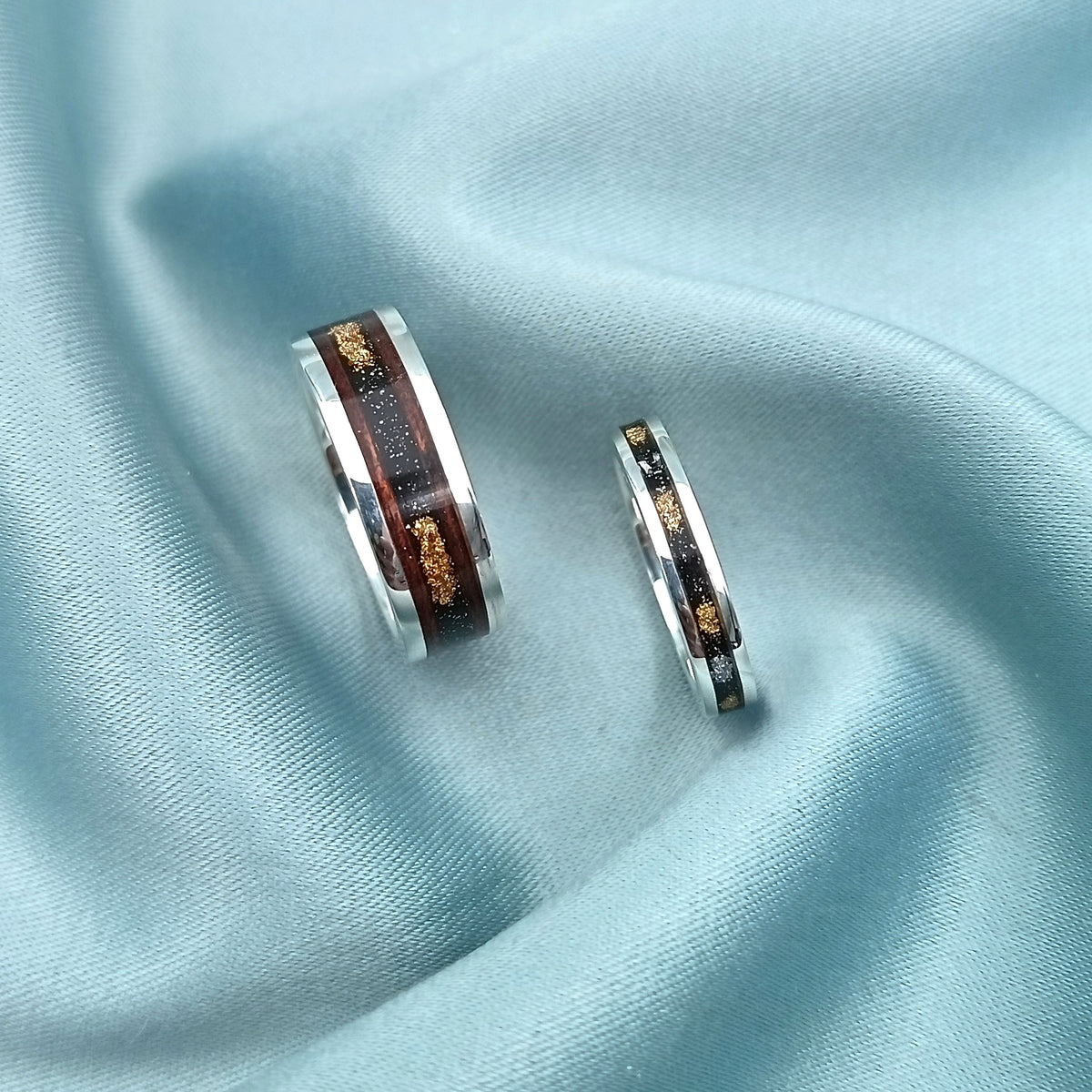 Anillos de Plata Madera y Resina