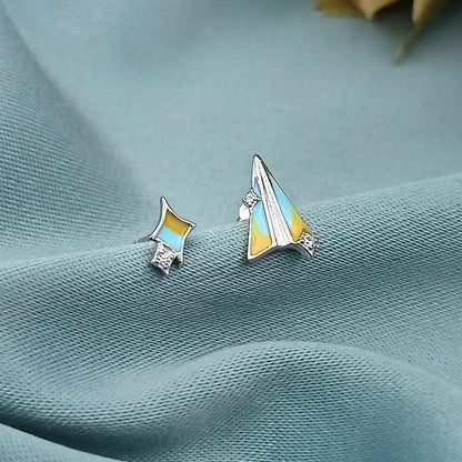 Aretes Avión de Papel y Estrella