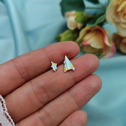 Aretes Avión de Papel y Estrella