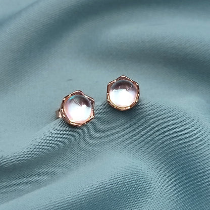Aretes Botón ondulado