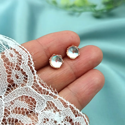 Aretes Botón ondulado