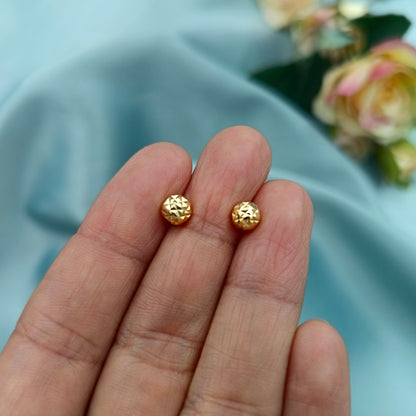Aretes Bola diamantada dorado