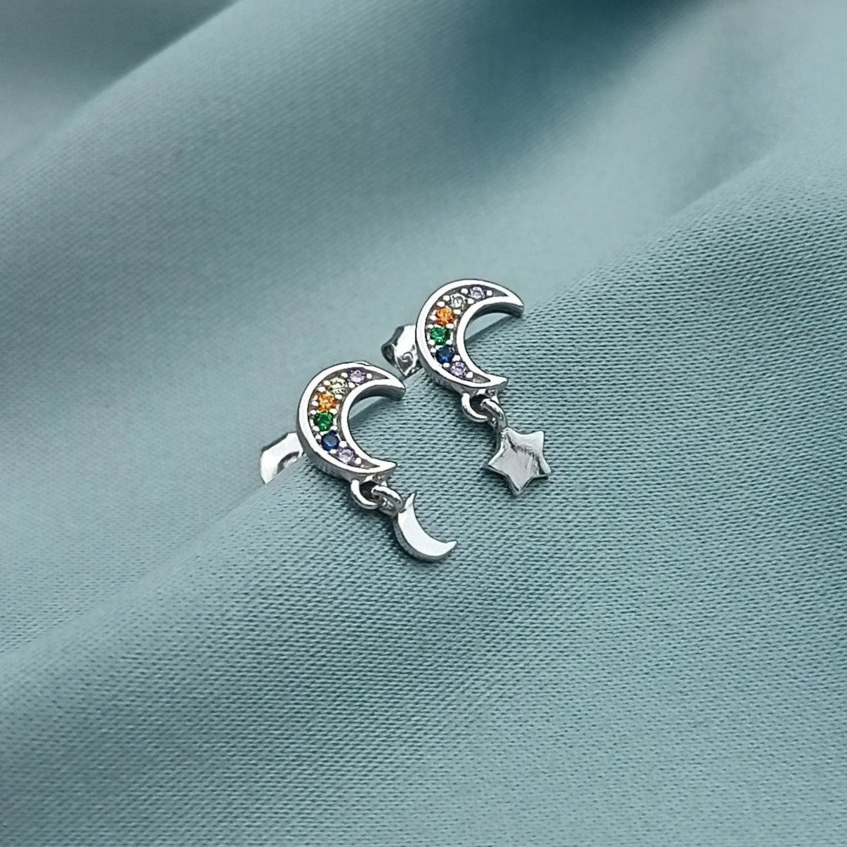 Aretes Lunita y Estrella 15mm