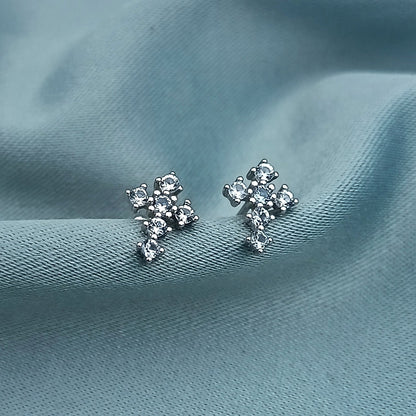 Aretes Cruz con circón