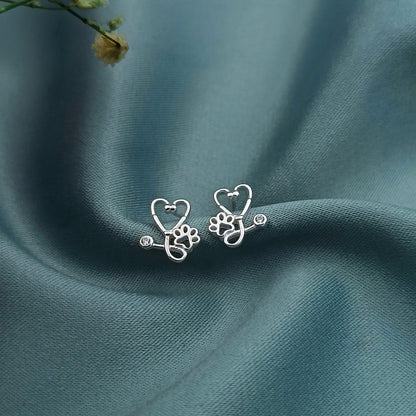 Aretes Cortos Estetoscopio Patita