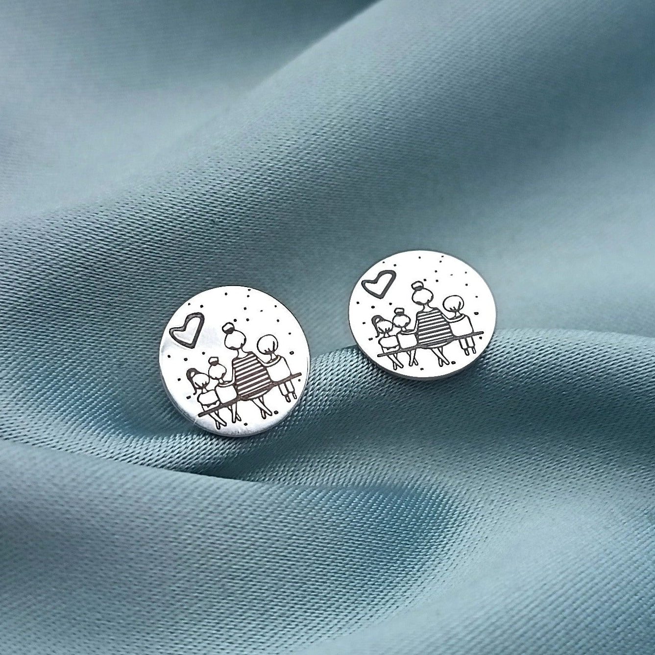 Aretes Cortos Personalizados Familia