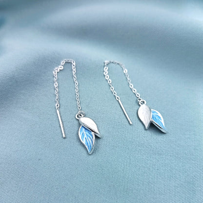 Aretes largos Hojitas con cadena