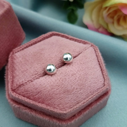 Aretes Media bola liso