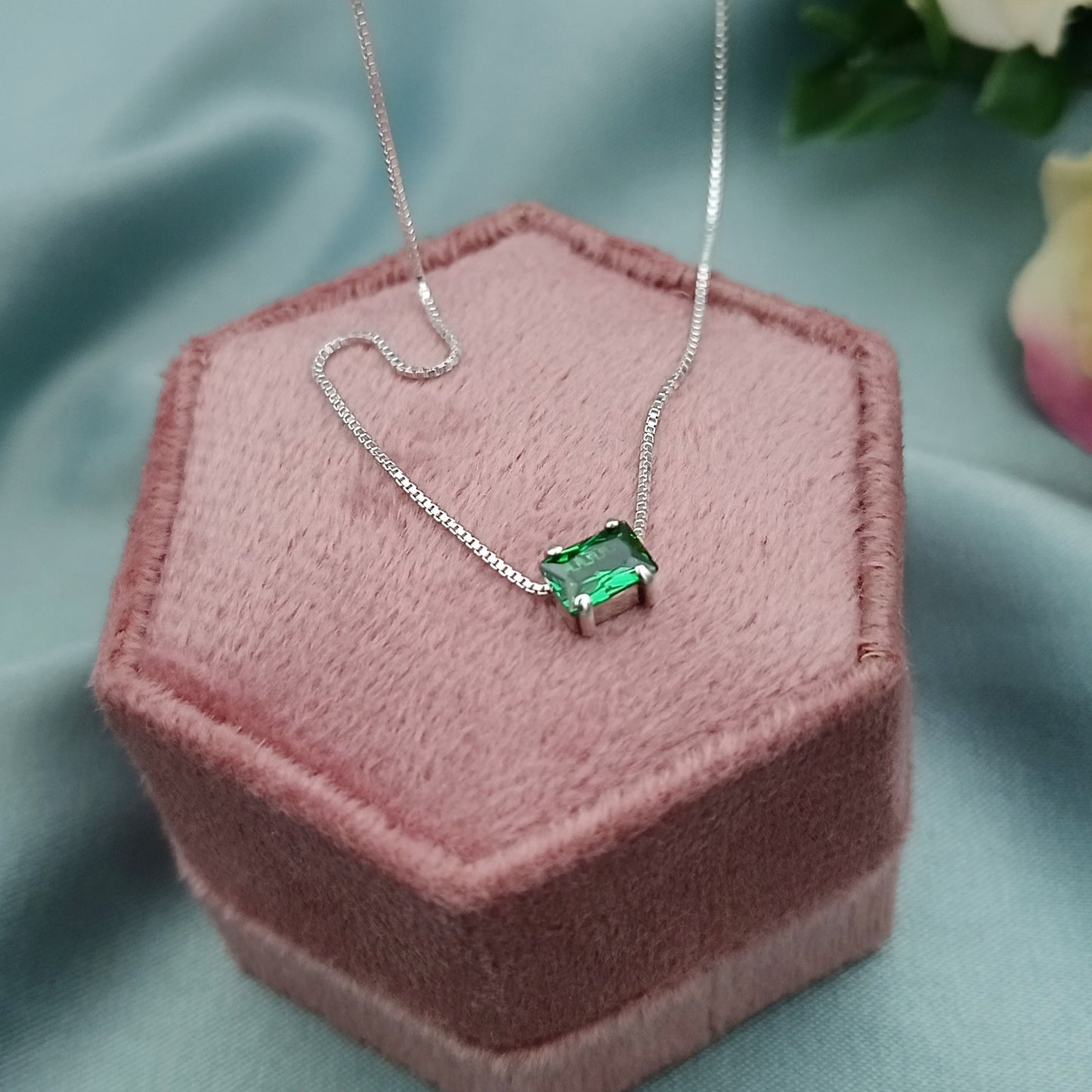 Collar Circón rectangular