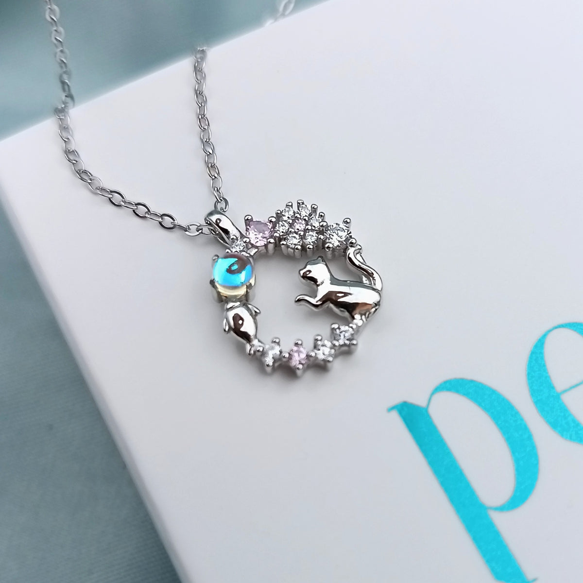 Collar redondo Gatito, Flor y Pez