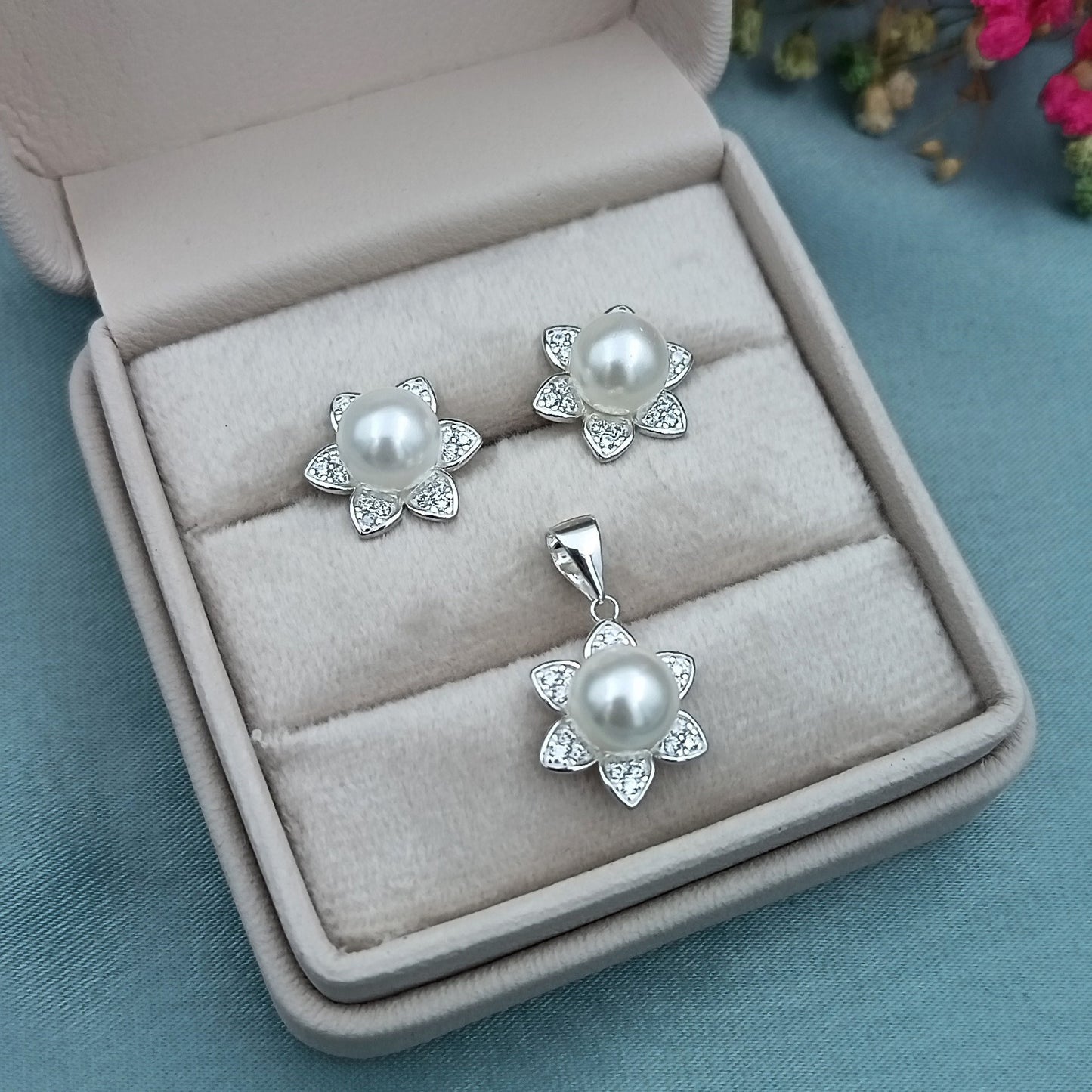 Conjunto de Perlas Flor