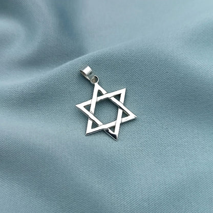 Dije Estrella de David liso-textura