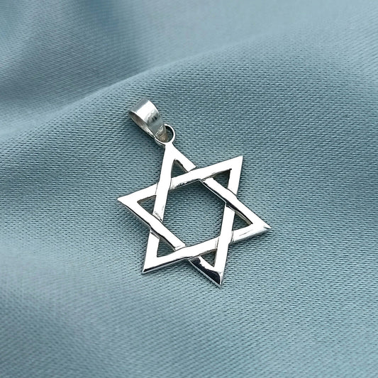 Dije Estrella de David liso-textura