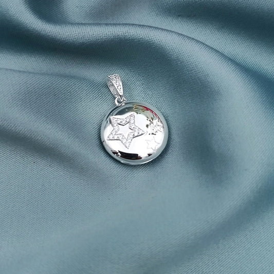 Dije Relicario Redondo Estrellas