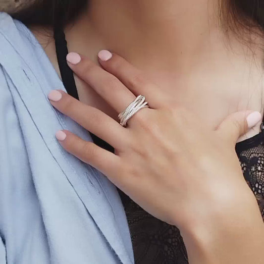 Anillo Vueltas alambre trenzado